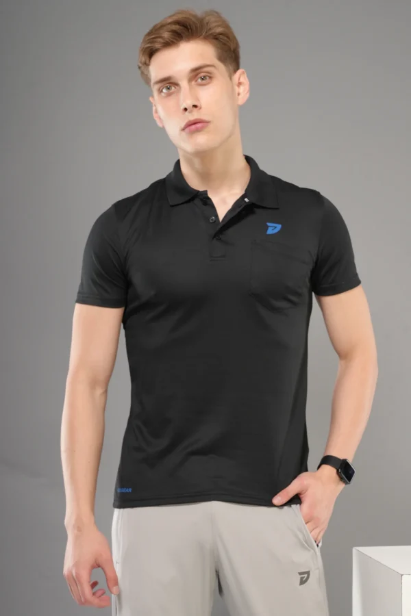 KA 53 Pocket Collar Dri-FIT T-Shirt | Black