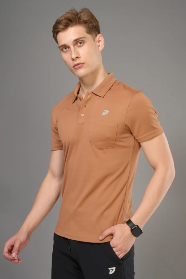 KA 53 Pocket Collar Dri-FIT T-Shirt | Brown