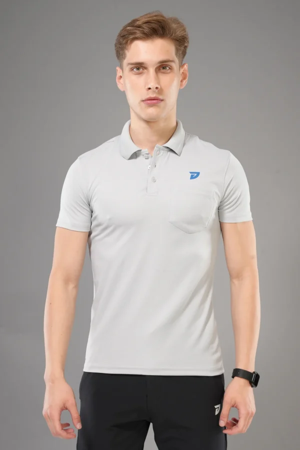 KA 53 Pocket Collar Dri-FIT T-Shirt | Light Grey