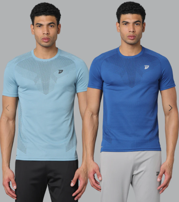 Pack of 2 KA 53 Aeroline Dri-Fit Tshirt | Airforce & Skyblue