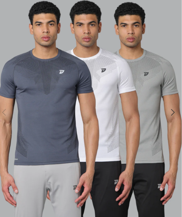 Pack of 3 KA 53 Aeroline Dri-Fit Tshirt | Darkgrey, white & Light grey