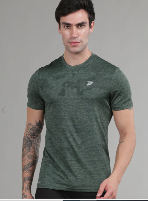 KA 53 Camouflage Jacquard Lycra Tshirt | Green